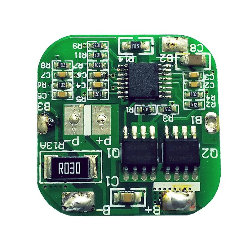4s 4A PCM BMS for 14.4V 14.8V Li-ion/Lithium/ Li-Polymer 12V 12.8V LiFePO4 Battery Pack Size L26*W26*T3mm (PCM-Li04S8-068)