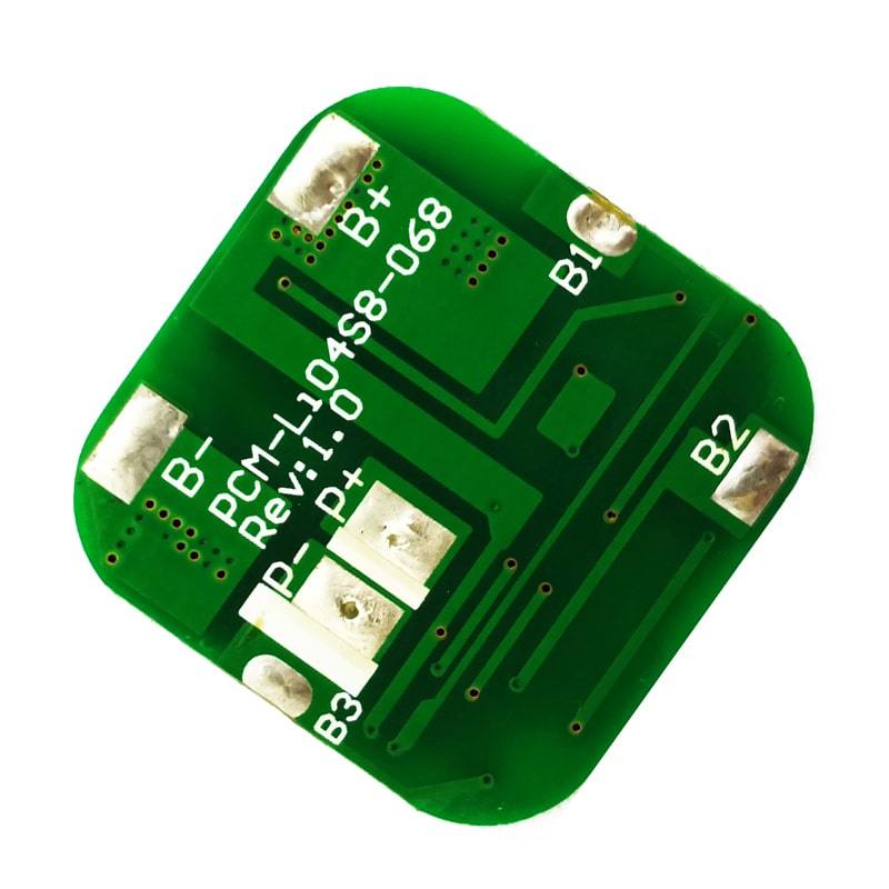 4s 4A PCM BMS for 14.4V 14.8V Li-ion/Lithium/ Li-Polymer 12V 12.8V LiFePO4 Battery Pack Size L26*W26*T3mm (PCM-Li04S8-068)