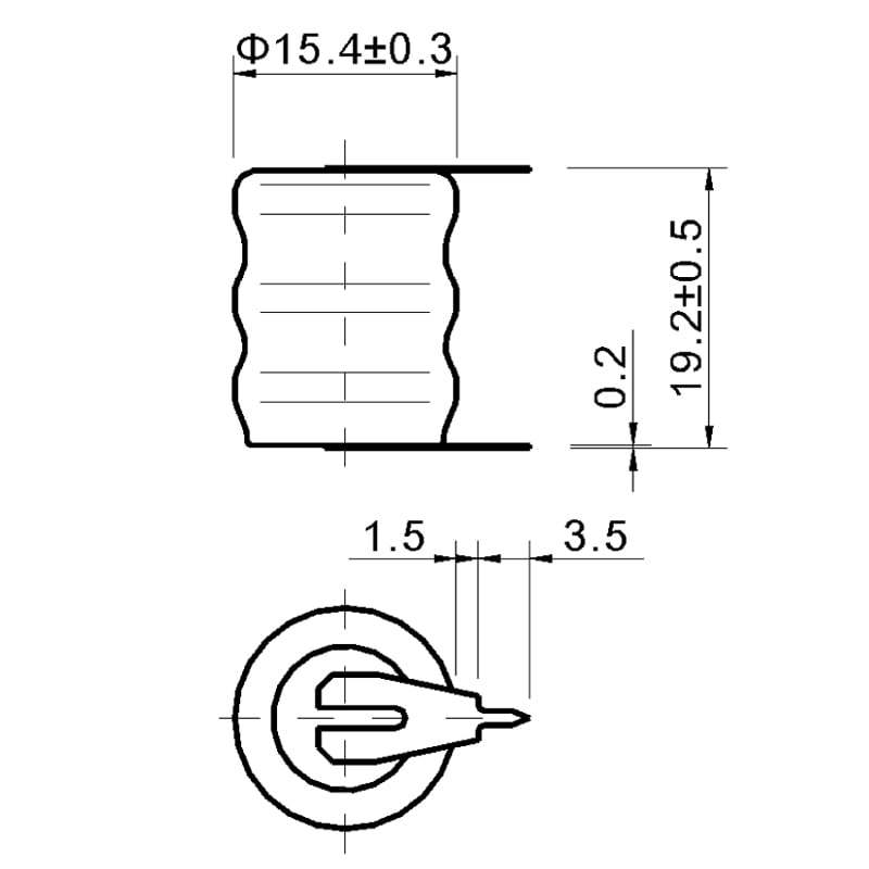 Ni-MH Rechargeable Battery Button Cell 3.6V 80mAh B80h with Soldering Lugs
