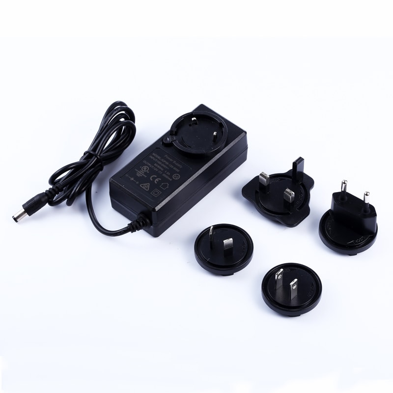 New products interchangeable plug Adapter EU/US/UK/AU/CN standard 9V 5a 48W power supply