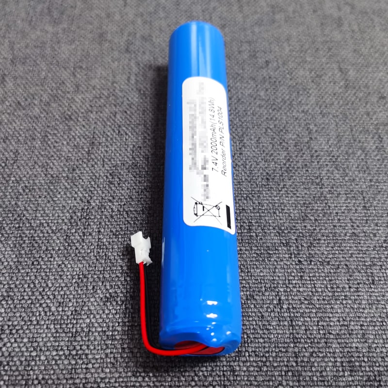 2s1p 7.2V 7.4V 18500 2000mAh Rechargeable Lithium Ion Battery Pack with PCM and Connector