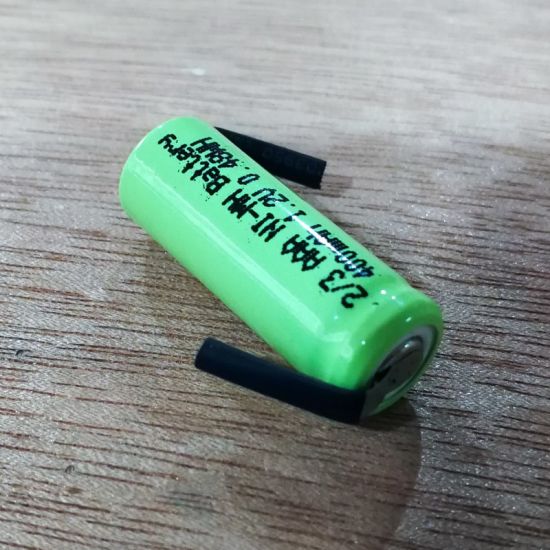 1.2V 2/3AAA NiMH Rechargeable Battery with Soldering Lugs (400mAh)