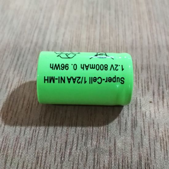 Flat Top 1.2V 1/2AA NiMH Rechargeable Battery(800mAh)