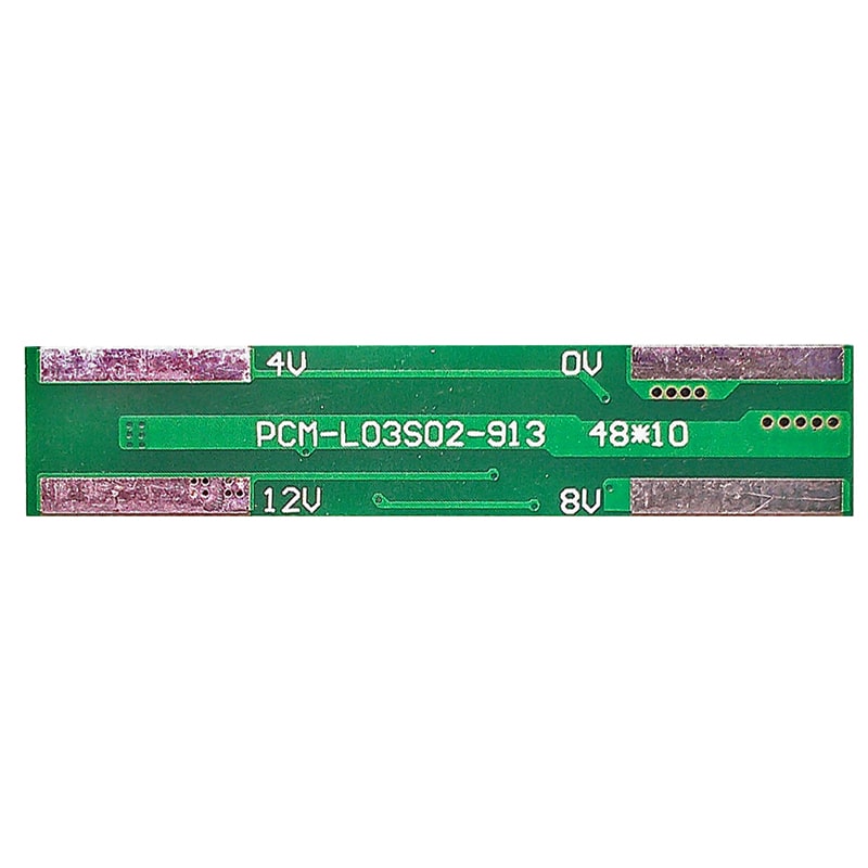 3s 3A BMS for 10.8V 11.1V 12V Li-ion/Lithium/Li-Polymer 9V 9.6V LiFePO4 Battery Pack Size L48*W10*T3mm (PCM-L03S02-913)