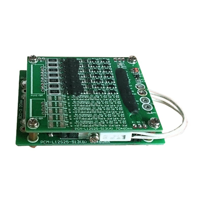 4s~12s 25A PCM BMS for 42V 44.4V Li-ion/Lithium/ Li-Polymer 36V 38.4V LiFePO4 Battery Pack Size L80*W60*T20mm (PCM-L12S25-513)