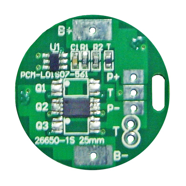 1s 8a Round BMS for 3.6V 3.7V 26500/26650/26700 Li-ion/Lithium/Li-Polymer 3V 3.2V LiFePO4 Battery Pack Size Φ25mm (PCM-L01S07-561)