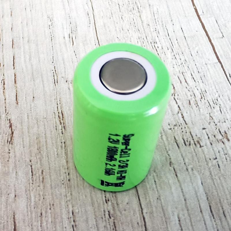 Flat Top NiMH Rechargeable Battery 1.2V 2/3A (1800mAh)