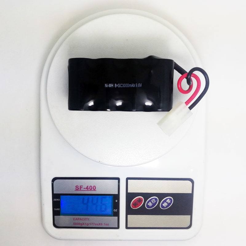 9.6V 3000mAh Sc Ni-MH Rechargeable Battery Pack with Connector and Wire