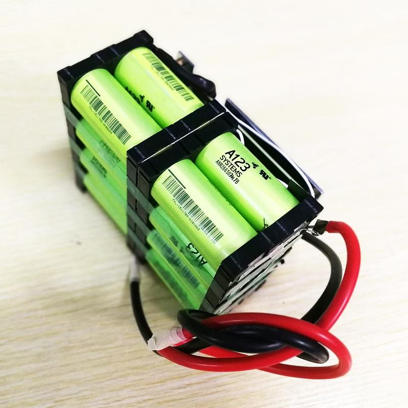 8s2p 24V 25.6V A123 Anr26650 5000mAh Rechargeable LiFePO4 Power Battery Pack with BMS and Connector