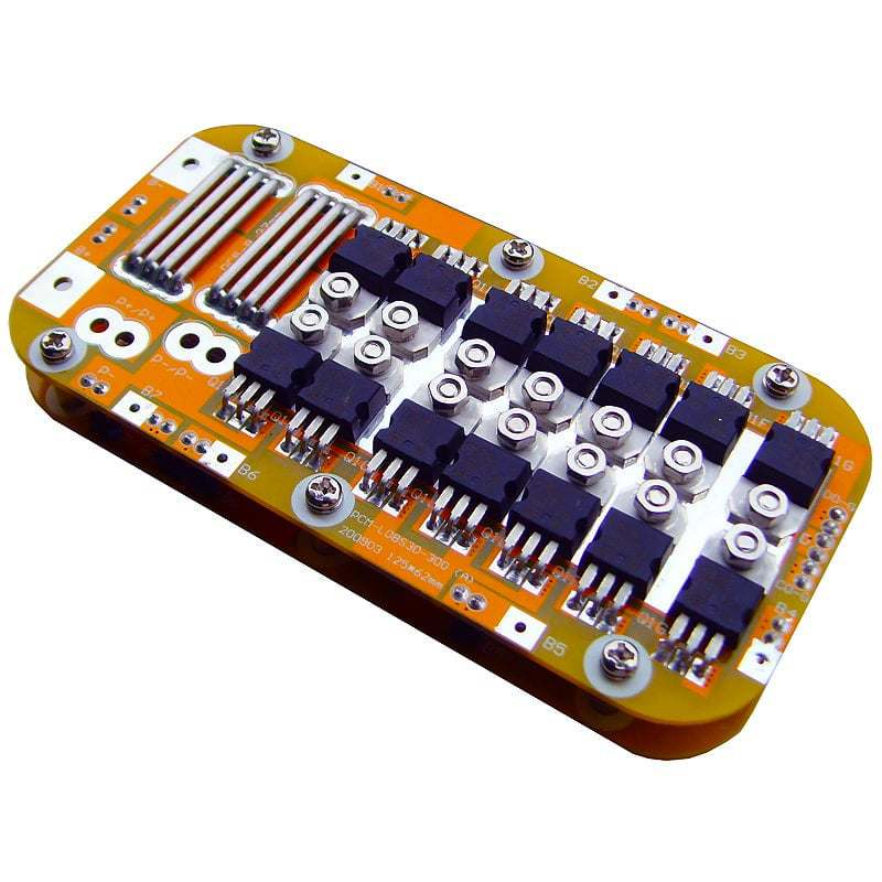 8s 30A PCM BMS for 28.8V 29.6V Li-ion/Lithium/ Li-Polymer 24V 25.6V LiFePO4 Battery Pack Size L100*W100*T9mm (PCM-L08S30-300)
