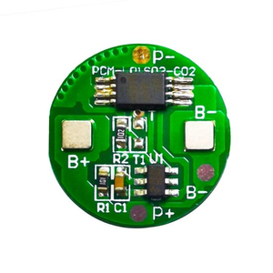 1s 3A Circular PCM BMS for 3.6V 3.7V 18650 18500 Li-ion/Lithium/ Li-Polymer 3V 3.2V LiFePO4 Battery Pack Size Φ 16mm (PCM-L01S03-C02)