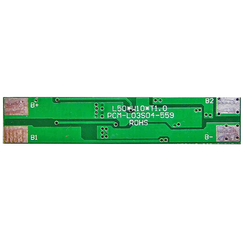 3s 4A BMS for 10.8V 11.1V 12V Li-ion/Lithium/Li-Polymer 9V 9.6V LiFePO4 Battery Pack Size L50*W10*T3mm (PCM-L03S04-559)