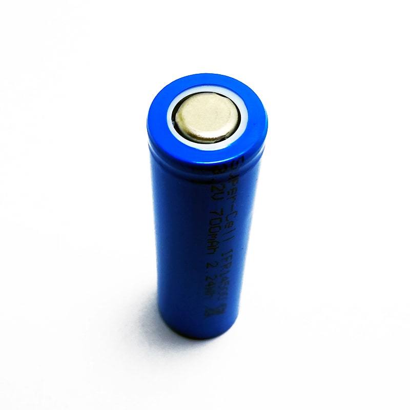 Flat Top 3V 3.2V AA Size Ifr14500 700mAh Cylindrical Rechargeable LiFePO4 Cell