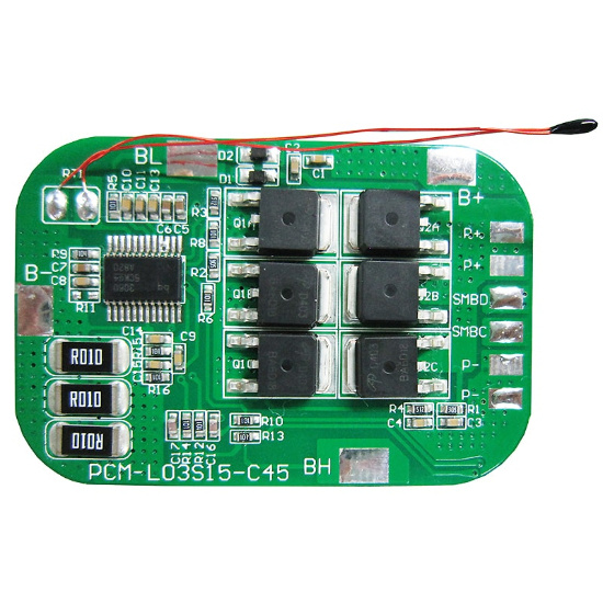 3s 15A PCM BMS for 10.8V 11.1V 12V Li-ion/Lithium/ Li-Polymer 9V 9.6V LiFePO4 Battery Pack with Smbus Size L54*W36*T4mm (PCM-L03S15-C45)
