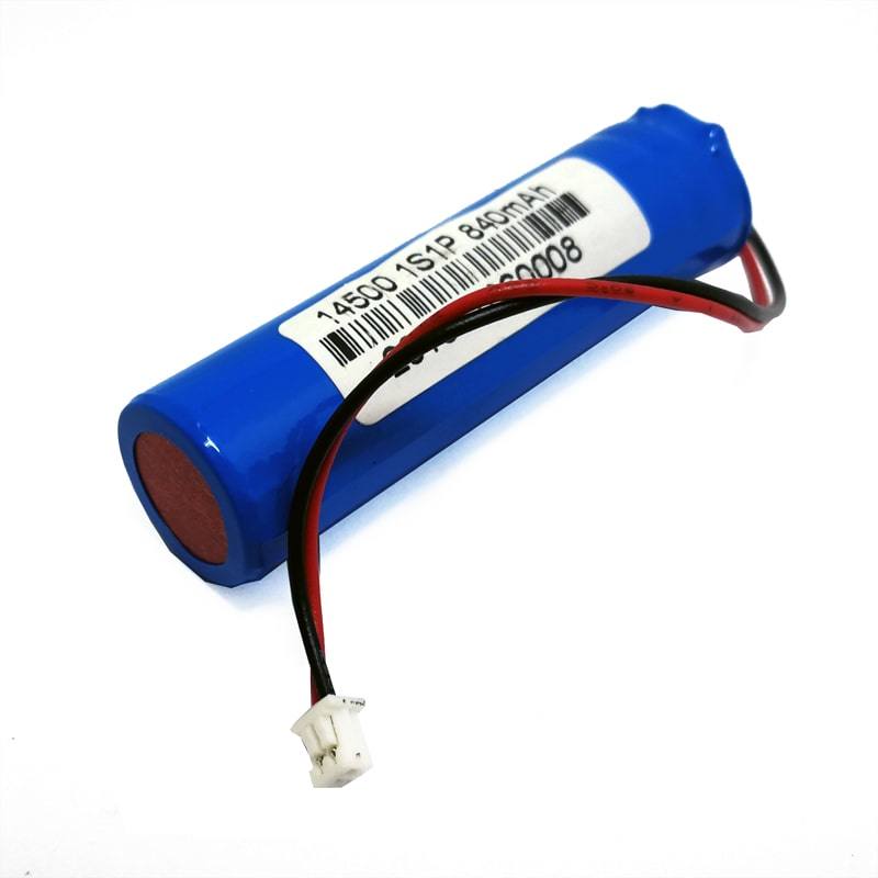 3.6V 3.7V 14500 840mAh Rechargeable Lithium Ion Battery Pack with PCM and Connector