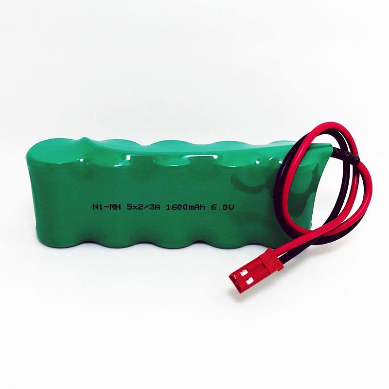 6V 1600mAh 2/3A Ni-MH Rechargeable Battery Pack with Connector and Wire
