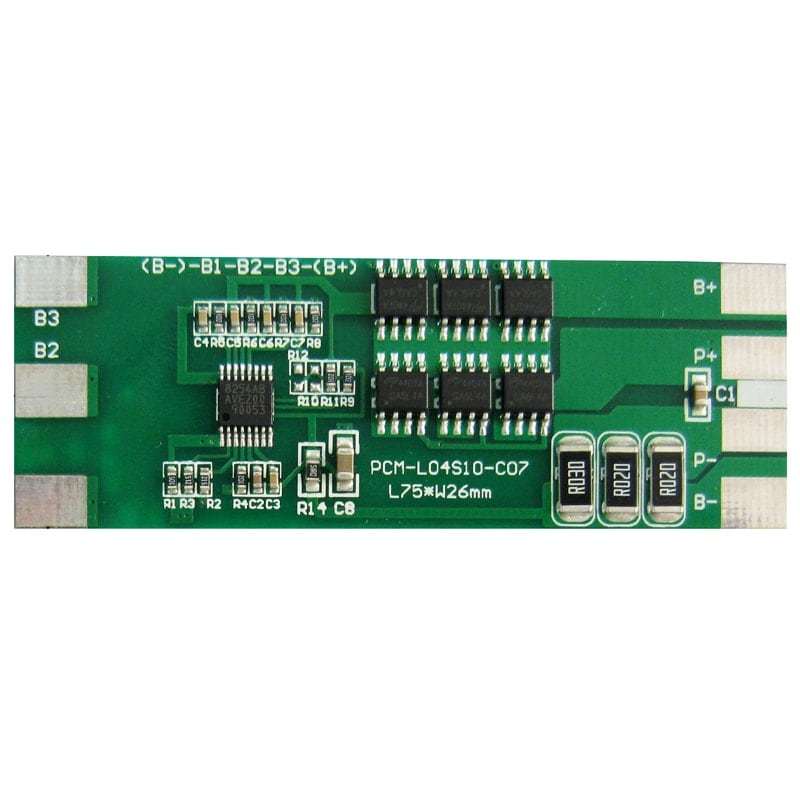 4s 7A PCM BMS for 14.4V 14.8V Li-ion/Lithium/ Li-Polymer 12V 12.8V LiFePO4 Battery Pack Size L75*W26*T3mm (PCM-L04S07-C07)