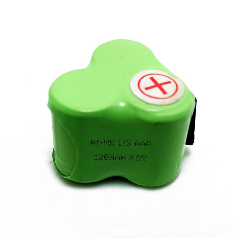 3.6V 120mAh 1/3AAA Ni-MH Rechargeable Battery Pack with Soldering Lugs
