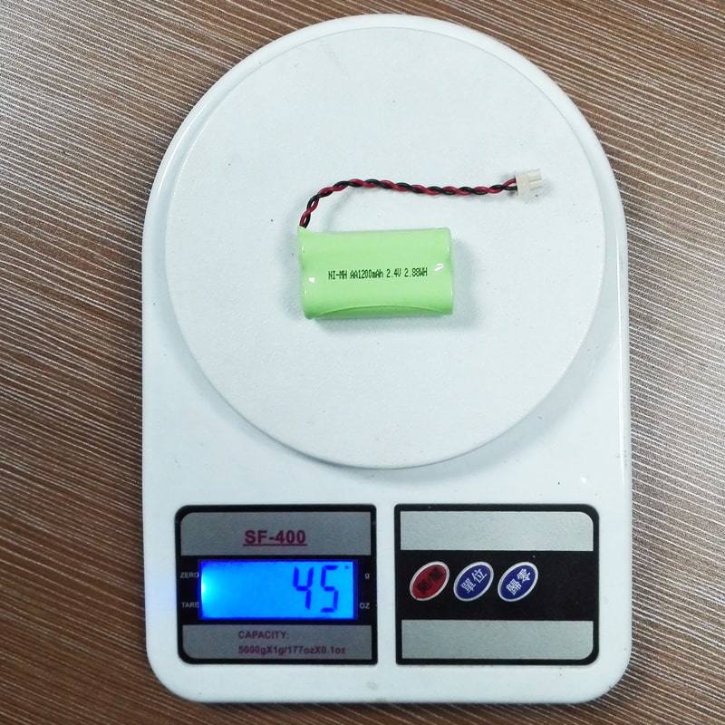 2.4V 1200mAh AA Ni-MH Rechargeable Battery Pack with Connector and Wire