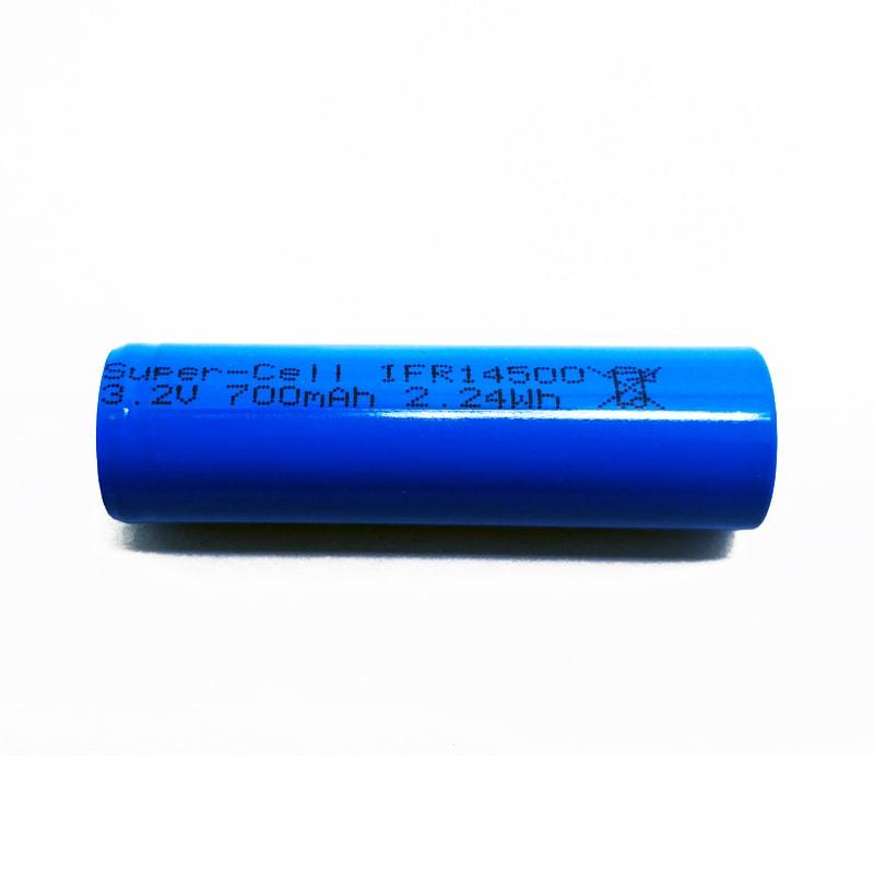 Flat Top 3V 3.2V AA Size Ifr14500 700mAh Cylindrical Rechargeable LiFePO4 Cell