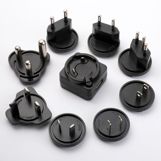 new products interchangeable plug Adapter EU/US/UK/AU/KC/RSA/CN/PSE/BRA standard 5V 0.5a 6W power supply