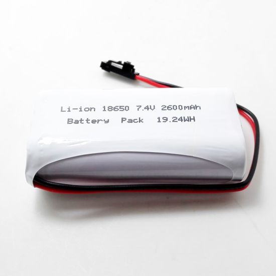 2s1p 7.2V 7.4V 18650 2600mAh Rechargeable Lithium Ion Battery Pack with PCM and Connector