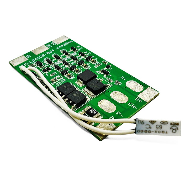 3s 4s C: 5A D: 10A BMS for 14.4V 14.8V Li-ion/Lithium/Li-Polymer 12V 12.8V LiFePO4 Battery Pack Size L64*W35*T4mm (PCM-L04S08-B64)