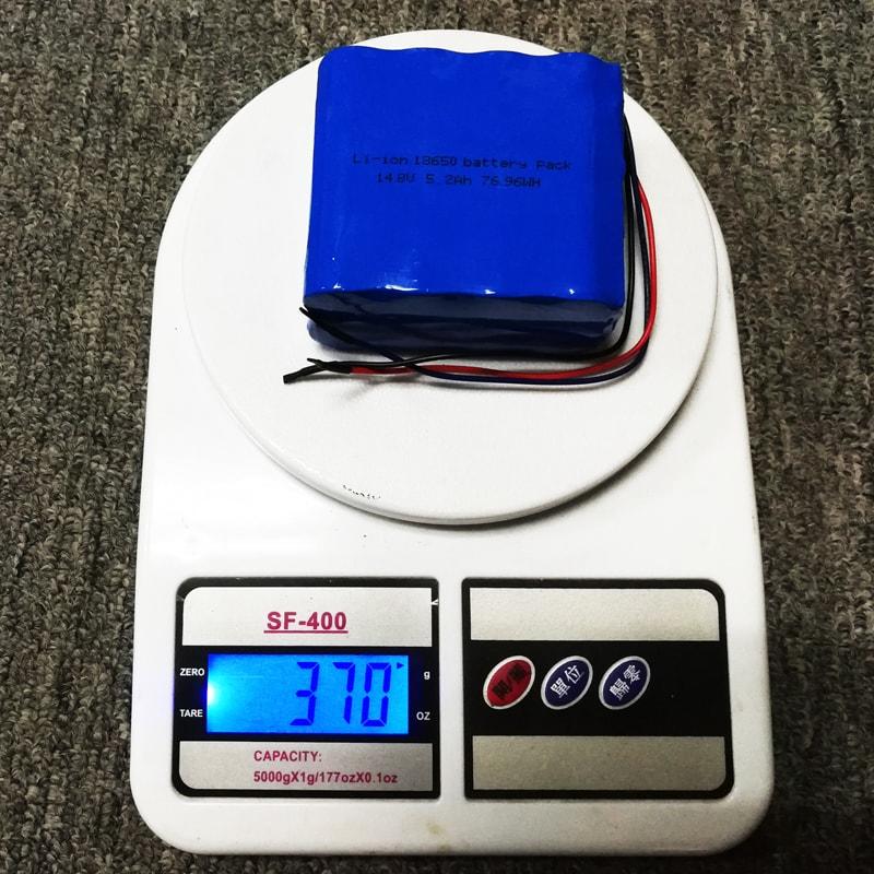 4s2p 14.4V 14.8V 18650 5200mAh Rechargeable Lithium Ion Battery Pack with 10K Ntc