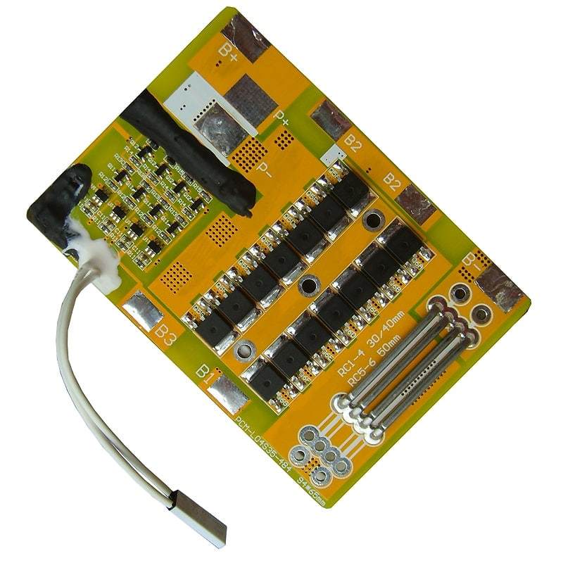 4s 35A PCM BMS for 14.4V 14.8V Li-ion/Lithium/ Li-Polymer 12V 12.8V LiFePO4 Battery Pack Size L94*W65*T5mm (PCM-L04S35-484)