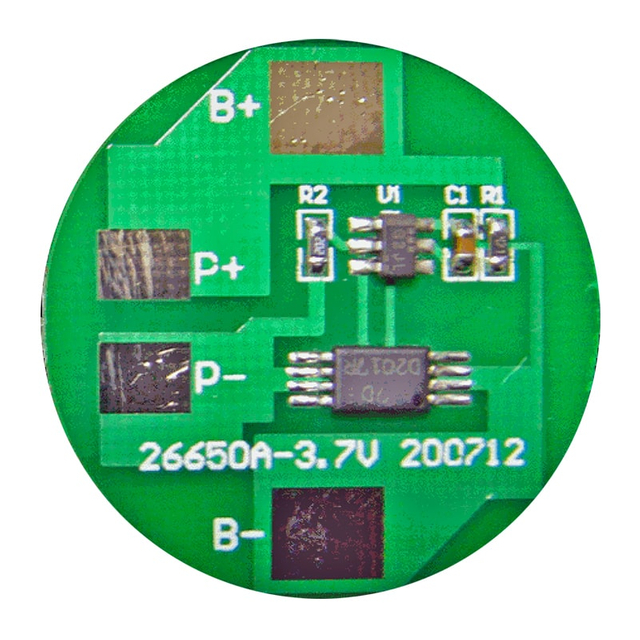 1s 3a Round BMS for 3.6V 3.7V 26650 26500 Li-ion/Lithium/Li-Polymer 3V 3.2V LiFePO4 Battery Pack Size Φ25.5mm (PCM-Li01S3-095)