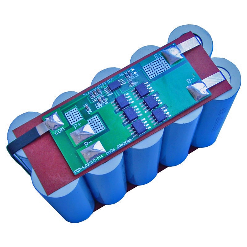 2s 10A BMS for 7.2V 7.4V Li-ion/Lithium/Li-Polymer 6V 6.4V LiFePO4 Battery Pack Size L60*W26*T3.5mm (PCM-L02S10-014)