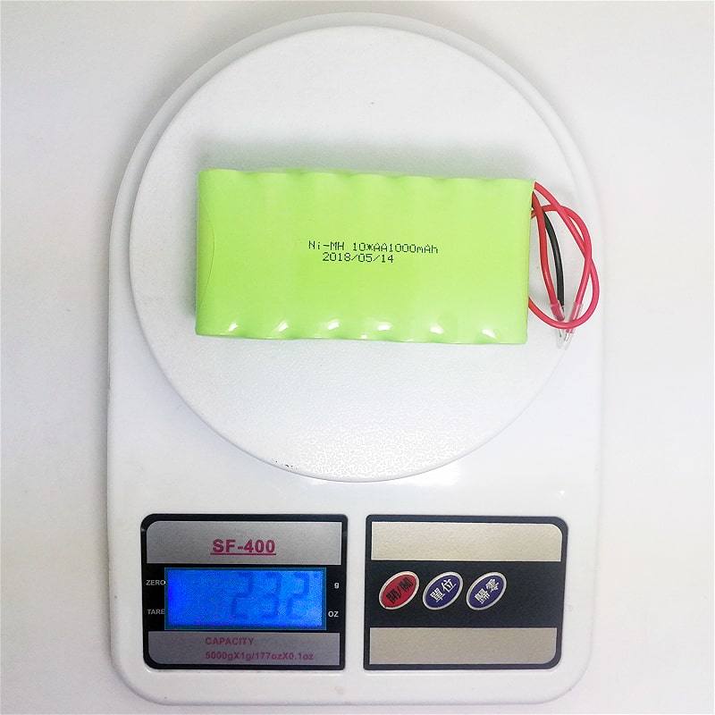 12V 1000mAh AA Ni-MH Rechargeable Battery Pack with Connector and Wire