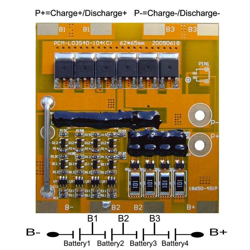 3s 15A PCM BMS for 10.8V 11.1V 12V Li-ion/Lithium/ Li-Polymer 9V 9.6V LiFePO4 Battery Pack with Ntc Size L65*W62*T8mm (PCM-L03S40-104)