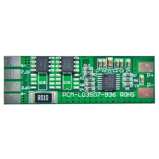 3s 5A BMS for 10.8V 11.1V 12V Li-ion/Lithium/Li-Polymer 9V 9.6V LiFePO4 Battery Pack Size L48*W15*T2.8mm (PCM-L03S07-936)