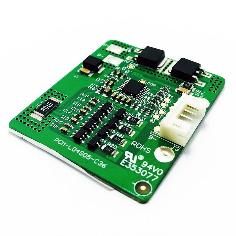 4s 5A PCM BMS for 14.4V 14.8V Li-ion/Lithium/ Li-Polymer 12V 12.8V LiFePO4 Battery Pack Size L45*W38*T5mm (PCM-L04S05-C36)