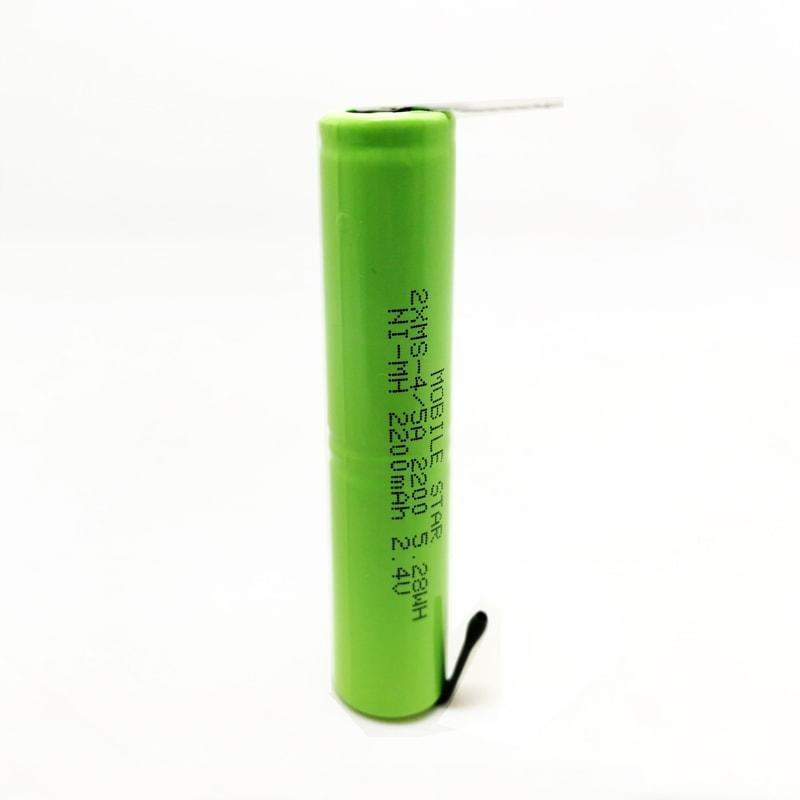 2.4V 2200mAh 4/5A NiMH Rechargeable Battery Pack with Soldering Lugs