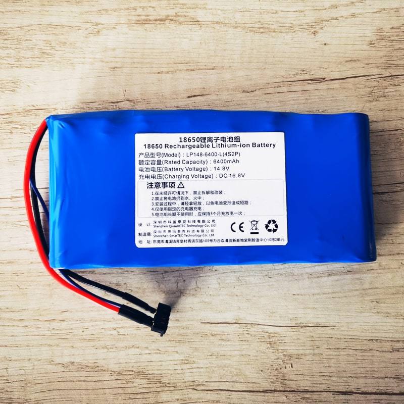 4s2p 14.4V 14.8V 18650 6400mAh Rechargeable Lithium Ion Battery Pack with 10K Ntc