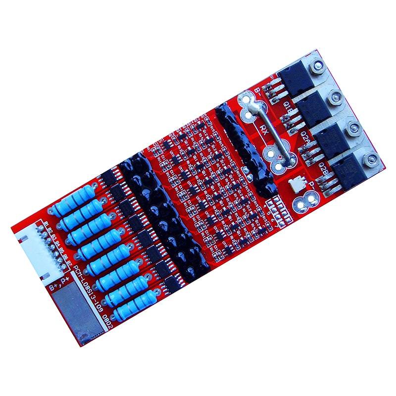 5s-8s 15A PCM BMS for 28.8V 29.6V Li-ion/Lithium/ Li-Polymer 24V 25.6V LiFePO4 Battery Pack Size L120*W47*T9mm (PCM-L08S13-109)