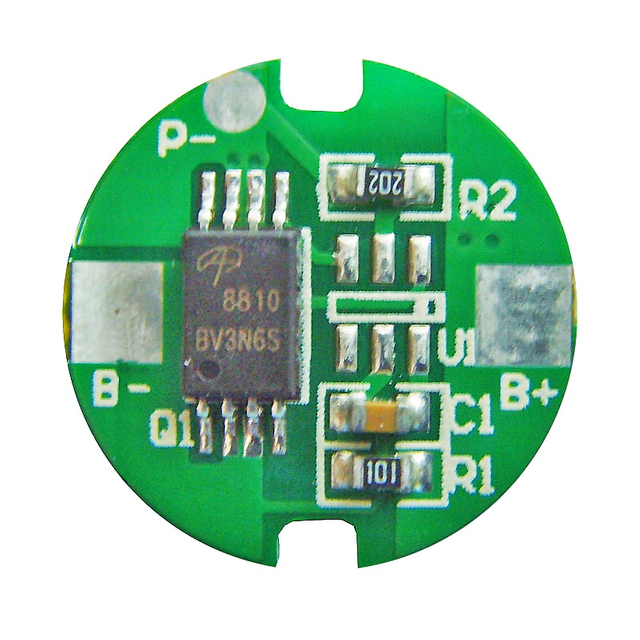 1s 3a Round BMS for 3.6V 3.7V 14430/14500 Li-ion/Lithium/Li-Polymer 3V 3.2V LiFePO4 Battery Pack Size Φ 14mm (PCM-L01S05-883)