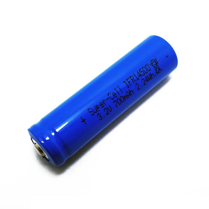 Tip Top 3V 3.2V AA Size Ifr14500 700mAh Cylindrical Rechargeable LiFePO4 Cell