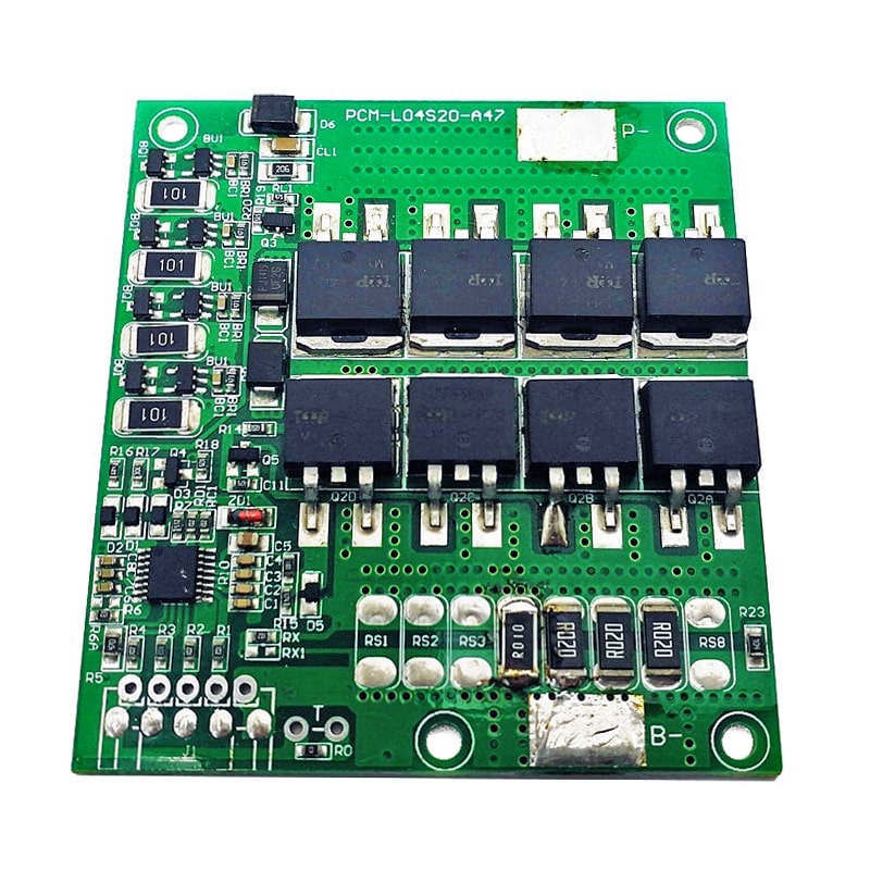 4s 20A BMS for 14.4V 14.8V Li-ion/Lithium/Li-Polymer 12V 12.8V LiFePO4 Battery Pack Size L70*W62*T8mm (PCM-L04S20-A47)