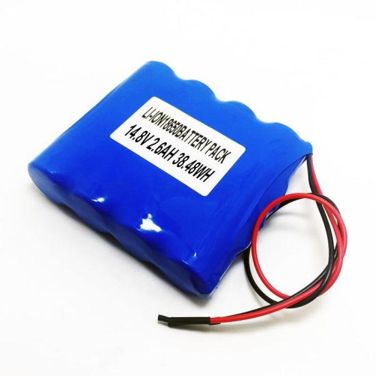 4S1P 12V 14.4V 14.8V 18650 2600mAh rechargeable lithium ion battery pack with PCM and connectors
