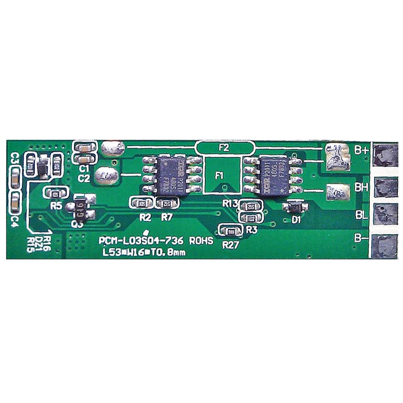 3s 4A BMS for 10.8V 11.1V 12V Li-ion/Lithium/Li-Polymer 9V 9.6V LiFePO4 Battery Pack with Smbus Protocol Size L53*W16*T3.5mm (PCM-L03S04-736)
