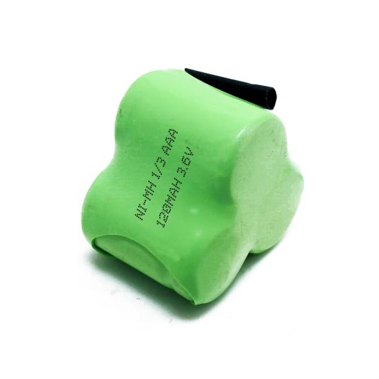 3.6V 120mAh 1/3AAA Ni-MH Rechargeable Triangular battery pack with soldering lugs