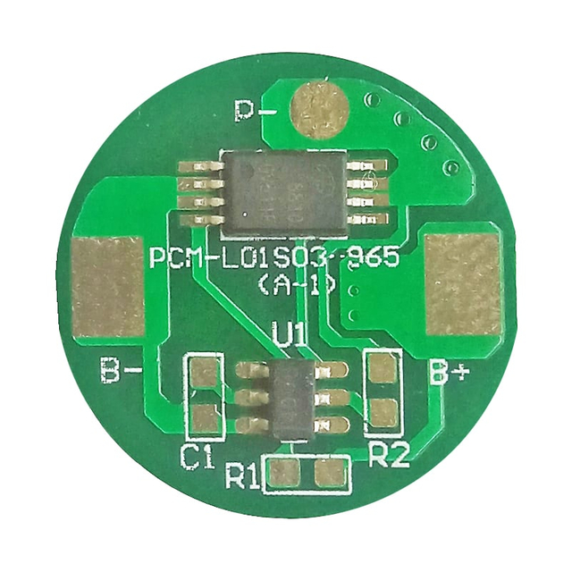 1s 3a Round BMS for 3.6V 3.7V 18650 18500 Li-ion/Lithium/Li-Polymer 3V 3.2V LiFePO4 Battery Pack Size Φ 16.6mm (PCM-L01S03-965)