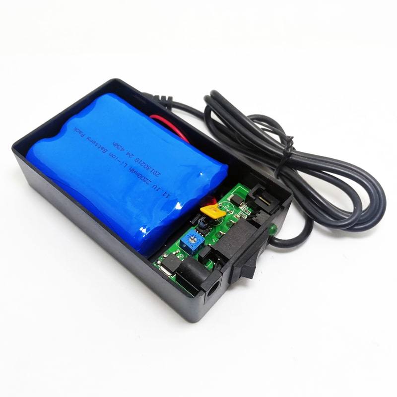 3s1p 10.8V 11.1V 12V 18650 2200mAh Rechargeable Lithium Ion Battery Case with DC Plug Wire Leads, Cover and Switch