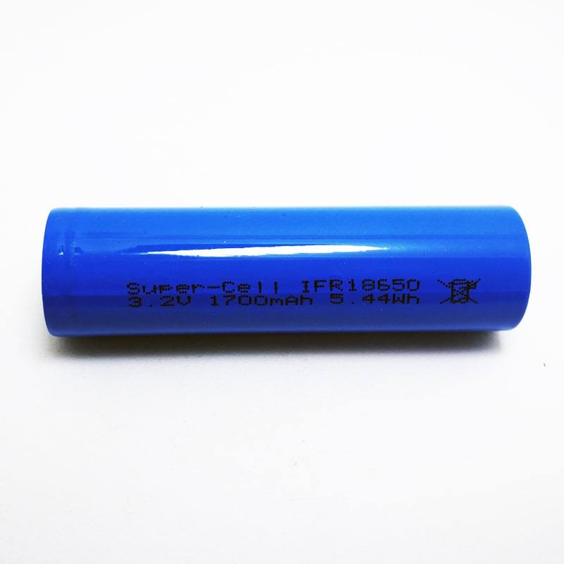 Flat Top 3V 3.2V Ifr18650 1700mAh Cylindrical Rechargeable LiFePO4 Cell