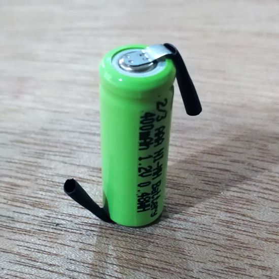 1.2V 2/3AAA NiMH Rechargeable Battery with Soldering Lugs (400mAh)
