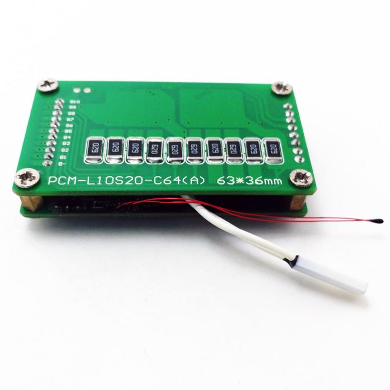 10s C: 5A D: 20A PCM BMS for 36V 37V Li-ion/Lithium/ Li-Polymer 30V 32V LiFePO4 Battery Pack with Hdq, I2c Bluetooth, RS232, RS485 (PCM-L10S20-C64)