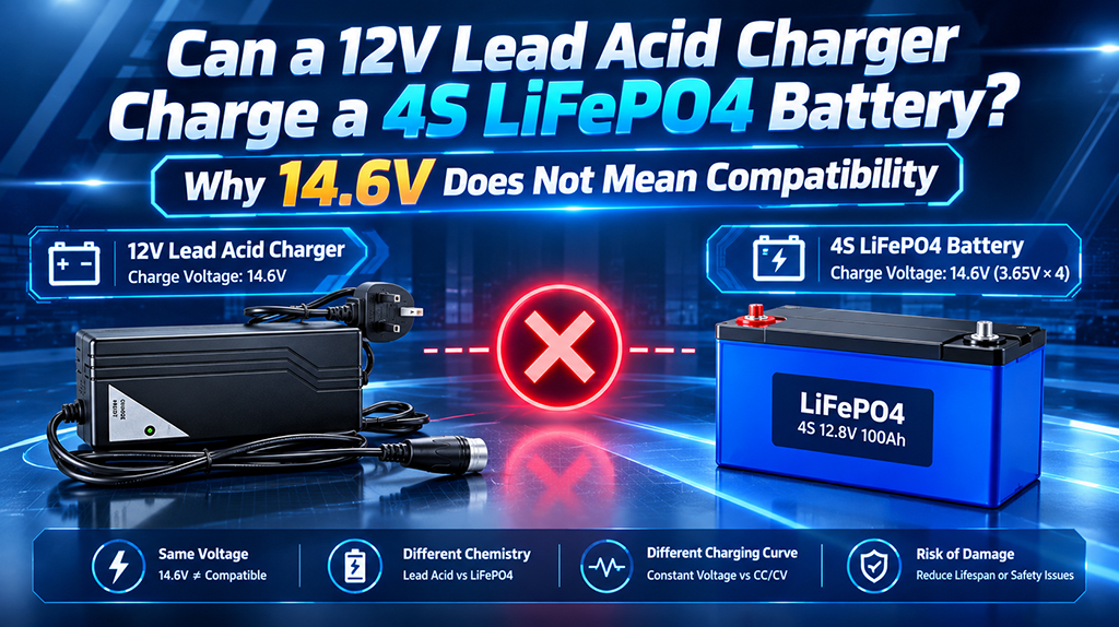 Can a 12V Lead-Acid Charger Charge a 4S LiFePO4 Battery? Same 14.6V Voltage Is Still Not Enough